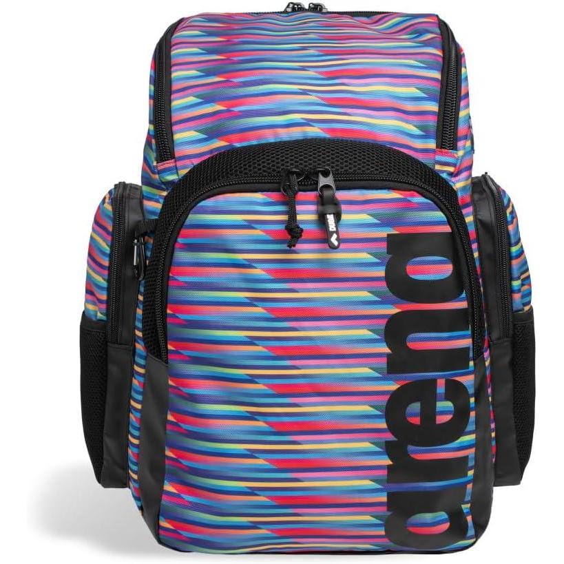 imageArena Spiky III Backpack 35 Unisex Travel Gym Rucksack for Men and Women Training Gear Equipment Bag for Swimmers 35 LitersRacing Stripes