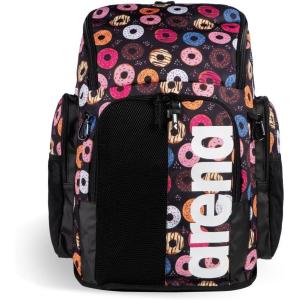 ARENA Spiky III Backpack 45 Swimming Athlete Sports Gym Rucksack Large Training Gear Equipment Swim Bag for Men and Women, 45 Liters, Green(Donuts)