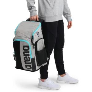 ARENA Spiky III Backpack 45 Swimming Athlete Sports Gym Rucksack Large Training Gear Equipment Swim Bag for Men and Women, 45 Liters, Green(Ice/Blue Sky)