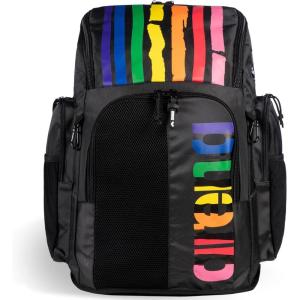 ARENA Spiky III Backpack 45 Swimming Athlete Sports Gym Rucksack Large Training Gear Equipment Swim Bag for Men and Women, 45 Liters, Green(Pride Limited Edition)