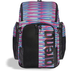 ARENA Spiky III Backpack 45 Swimming Athlete Sports Gym Rucksack Large Training Gear Equipment Swim Bag for Men and Women, 45 Liters, Green(Racing Stripes)