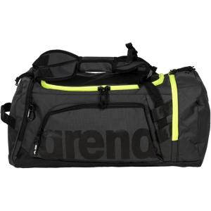 ARENA Unisex Adult Fast Multi Backpack Shoulder Duffle Bag for Athletes Sports Gym Tote Weekender Overnight Bag, 55 Liters, Dark Smoke/Neon Yellow