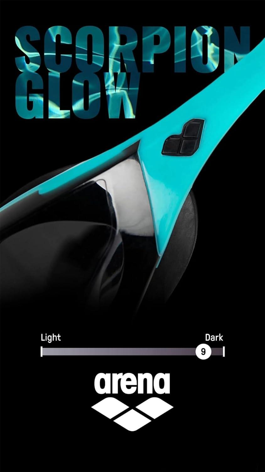 imageARENA Unisex Cobra Edge Swipe AntiFog Racing Swim Goggles for Men and Women Polycarbonate MirrorNonMirror LensSmokepeacockblack