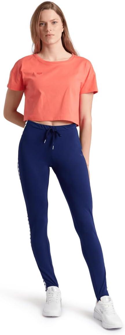 imageARENA Womens Icons Corinne Team Crop TShirt Short Sleeve Loose Fit Cotton Active Top Cozy Crew Neck Workout TeeCalypso Coral