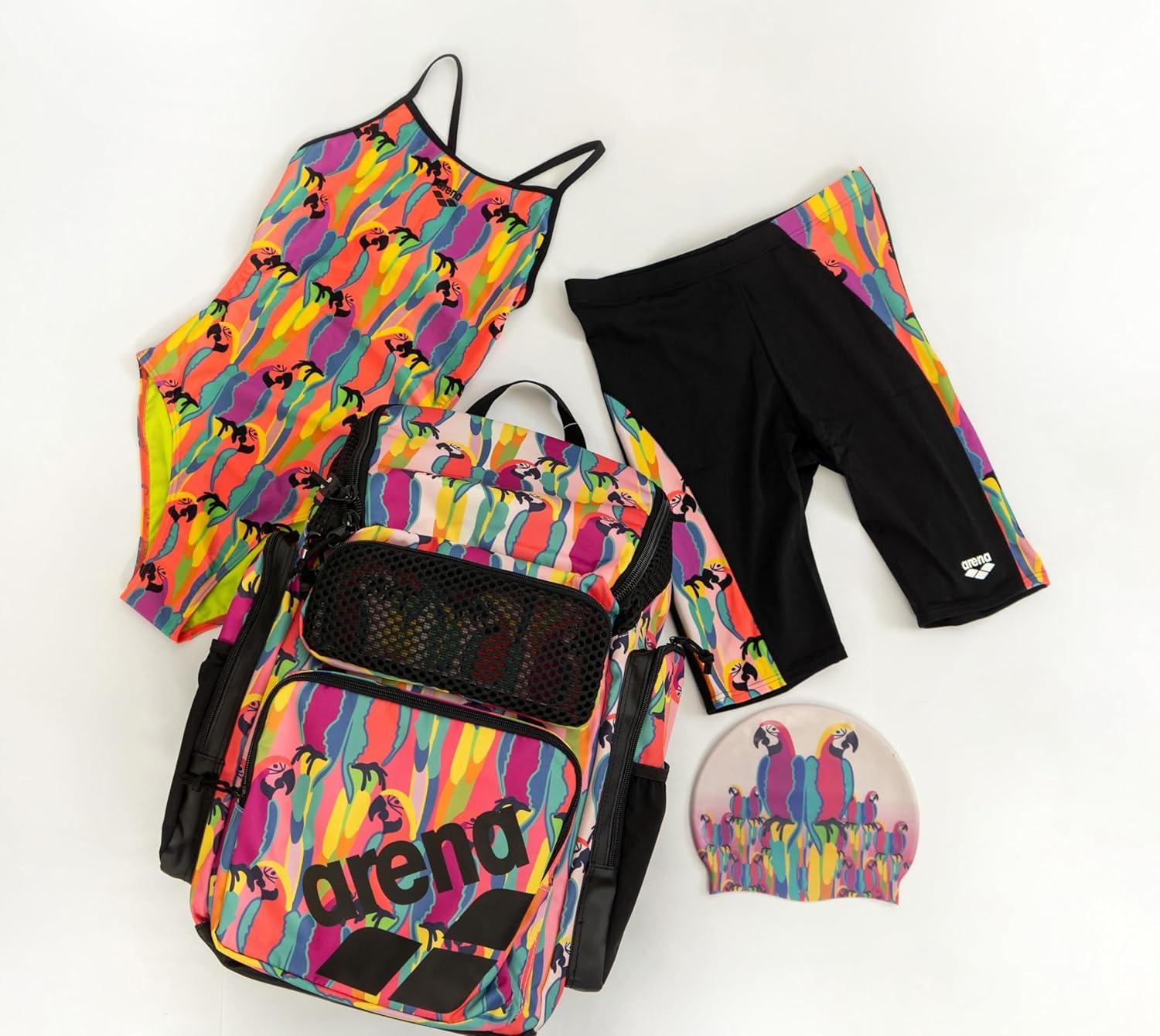 imageArena Mens Arena Performance Mens Tropical Delight Swim Jammer Sports Shorts Bathing SuitBlackMulti