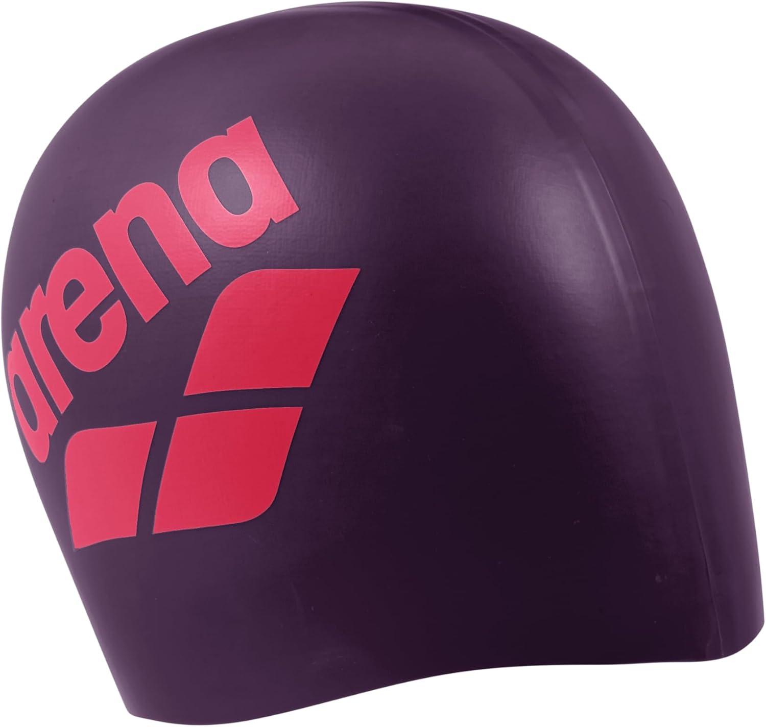 imageArena Unisex Big Logo Silicone Swim Cap Women and Men Fitness Swimmers Intensive Training Durable Soft Elastic Bathing CapPlumBright Coral