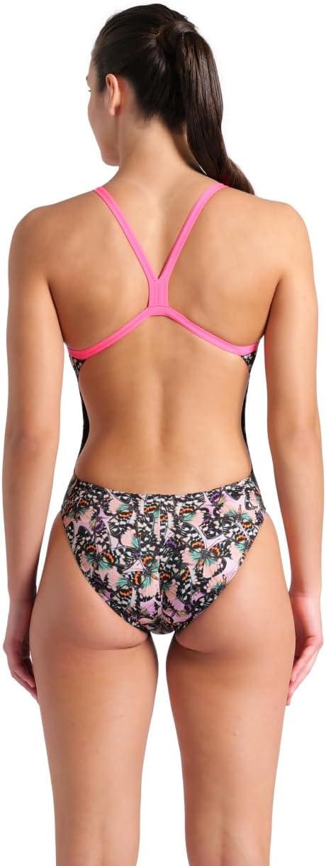 imageArena Womens Arena Performance Womens Butterflies Challenge Back Training Swimsuit Ladies Bathing SuitShocking PinkMulti