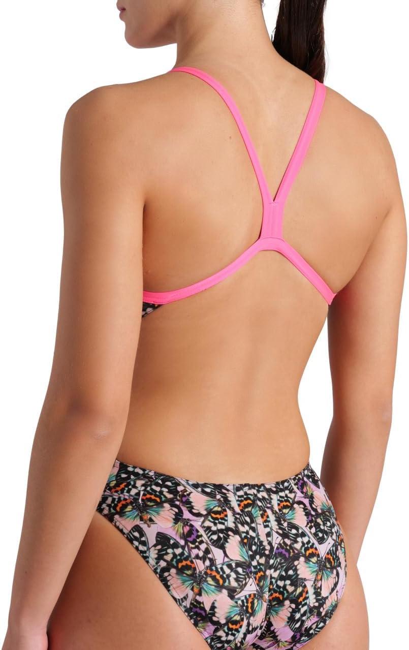imageArena Womens Arena Performance Womens Butterflies Challenge Back Training Swimsuit Ladies Bathing SuitShocking PinkMulti
