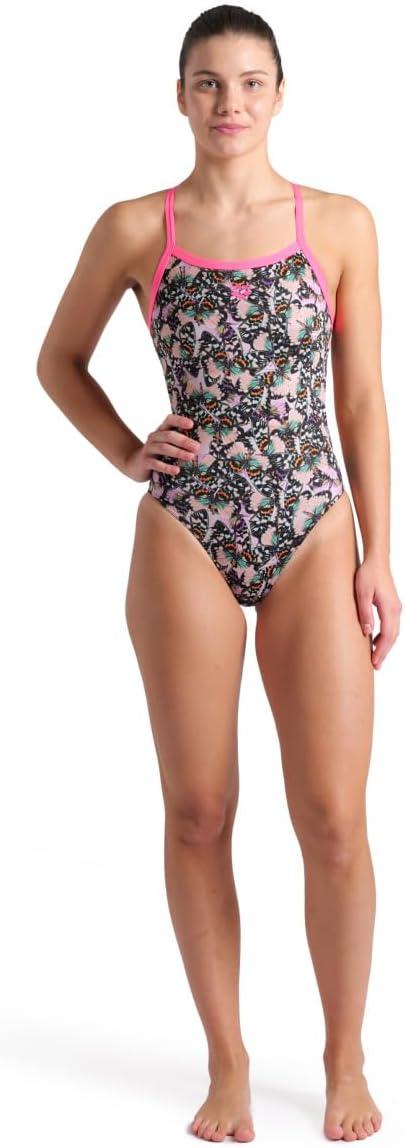 imageArena Womens Arena Performance Womens Butterflies Challenge Back Training Swimsuit Ladies Bathing SuitShocking PinkMulti
