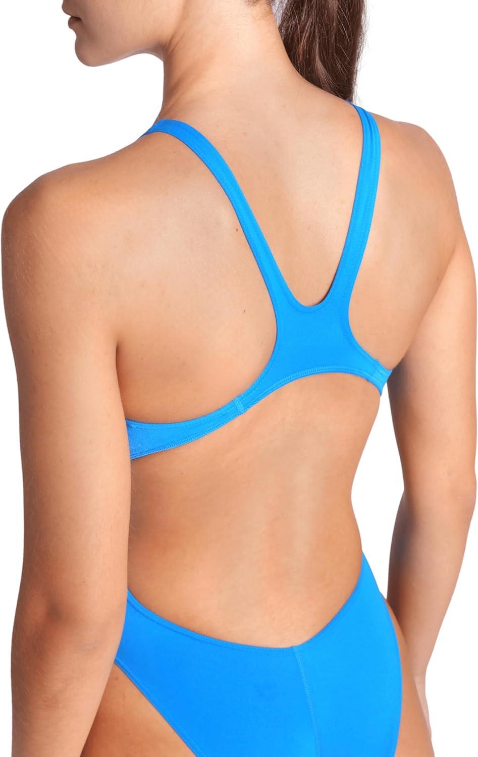 imageArena Womens Arena Performance Womens Solid Team Swim Tech SwimsuitBlue RiverArctic Lime