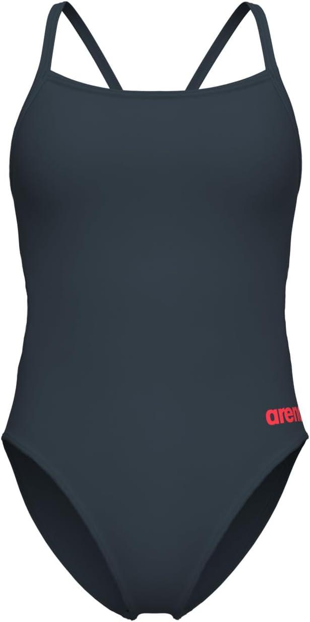 imageArena Womens Solid Team Swimsuit Challenge Back MaxLife Open Back Bathing Suit Athletic SwimwearAsphaltBright Coral