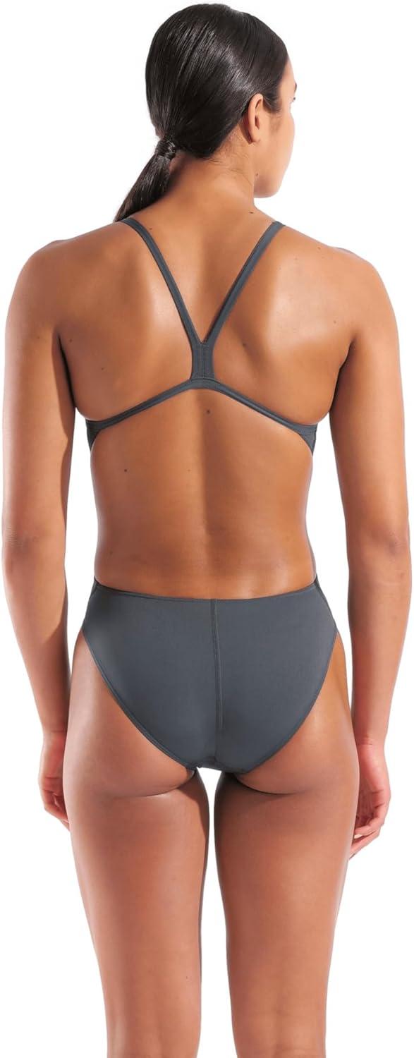 imageArena Womens Solid Team Swimsuit Challenge Back MaxLife Open Back Bathing Suit Athletic SwimwearAsphaltBright Coral