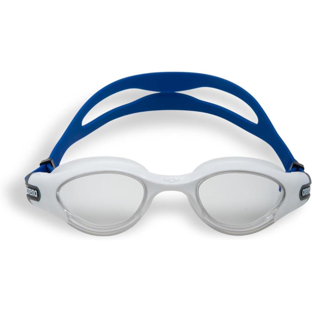 imageARENA Unisex Adult The One Plus Swim Goggles Watertight Fit OrbitProof Seals AntiFog Coating Fitness Swimmers TriathletesClearWhiteBlue
