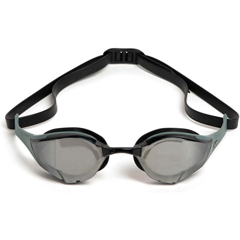 imageARENA Unisex Cobra Edge Swipe AntiFog Racing Swim Goggles for Men and Women Polycarbonate MirrorNonMirror LensSilversageblack