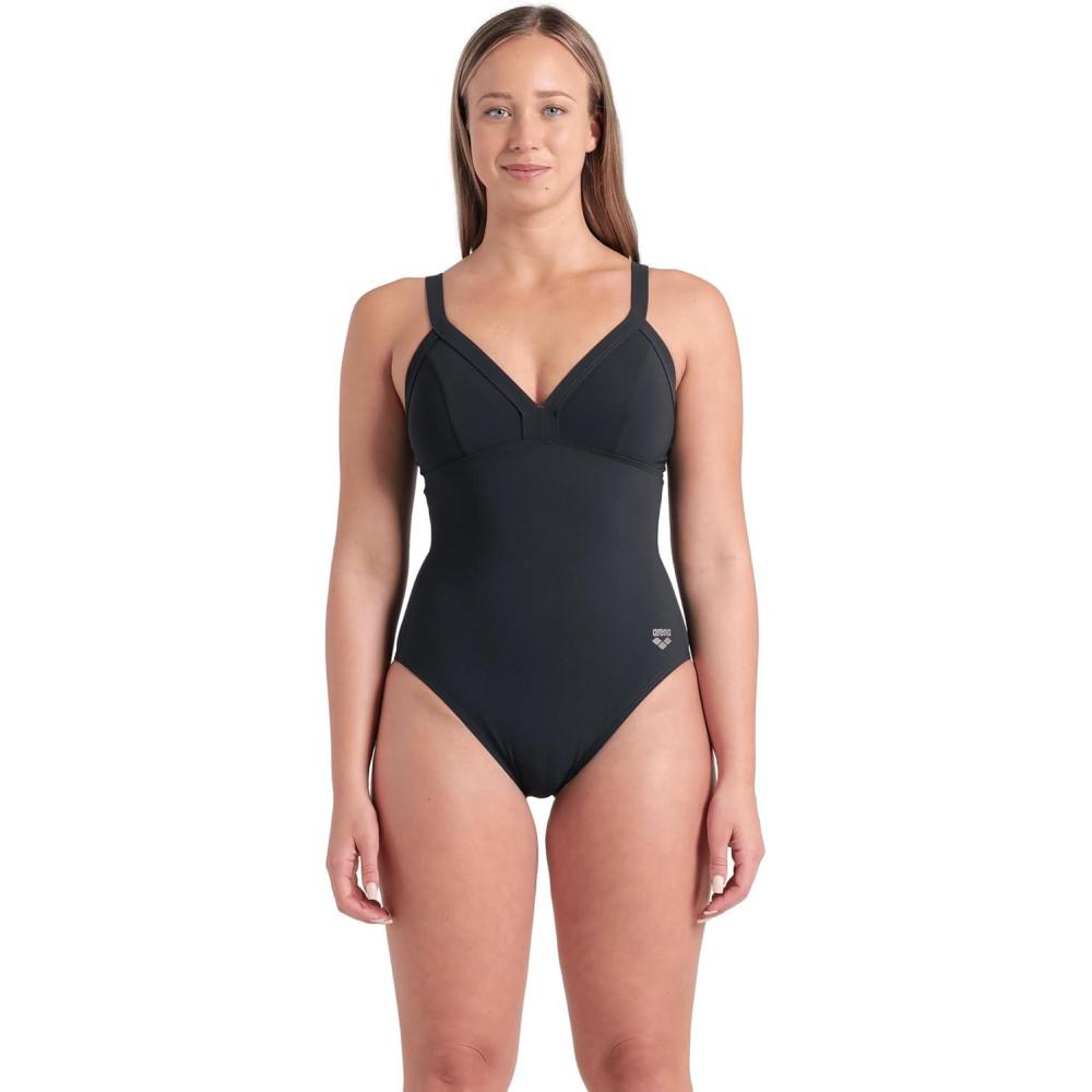 imageARENA Womens Lara Shapewear Soft Curve Back B Cup One Piece SwimsuitNight Grey