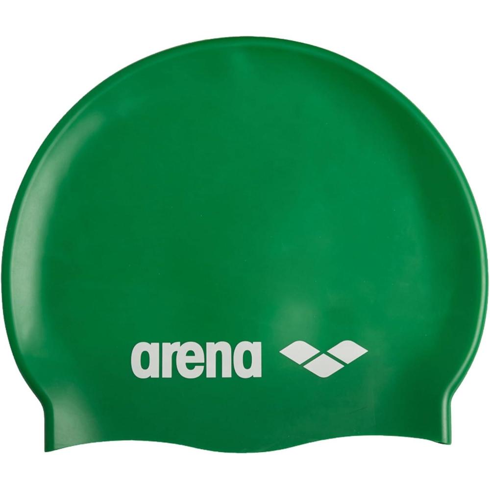 imageArena Classic Unisex Soft Silicone Swim Cap for Women and Men Intensive Training Comfortable NonSlip Long Hair Swimming HatGreen