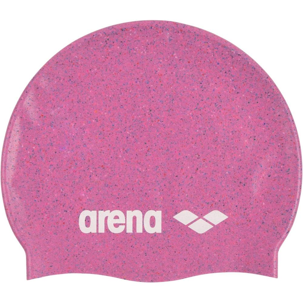 imageArena Classic Unisex Soft Silicone Swim Cap for Women and Men Intensive Training Comfortable NonSlip Long Hair Swimming HatPinkMulti