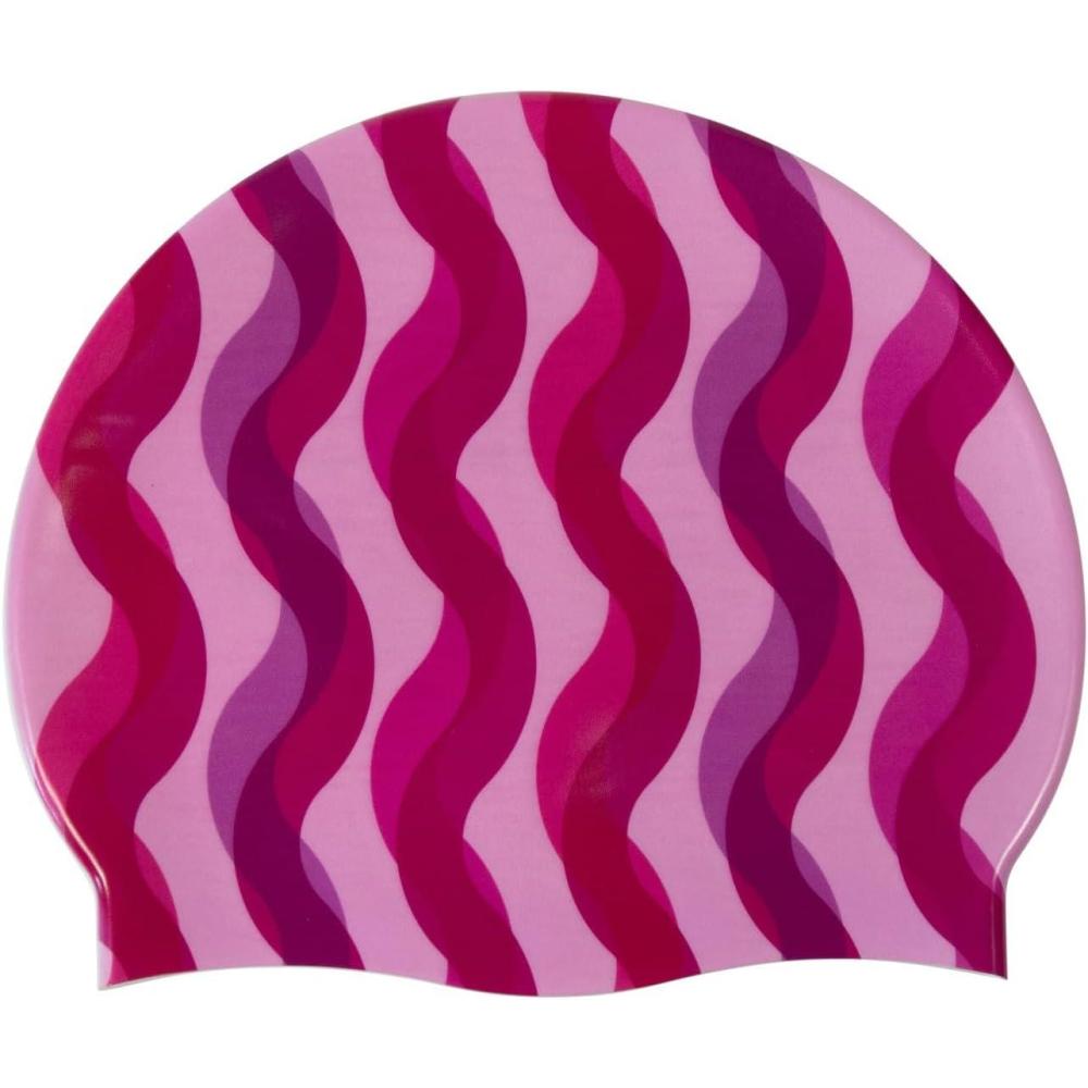 imageArena HD Unisex Adult Elastic Silicone Swim Cap for Men and Women Fitness Swimming Gear Soft and Stretchy Pool Bathing CapRipple Print
