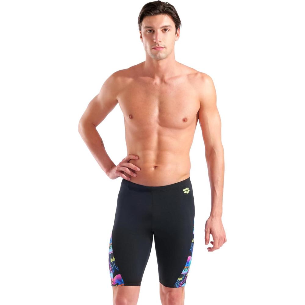 imageArena Mens Arena Performance Mens Multi Chameleons Swim Jammer Sports Shorts Bathing SuitBlackMulti Black