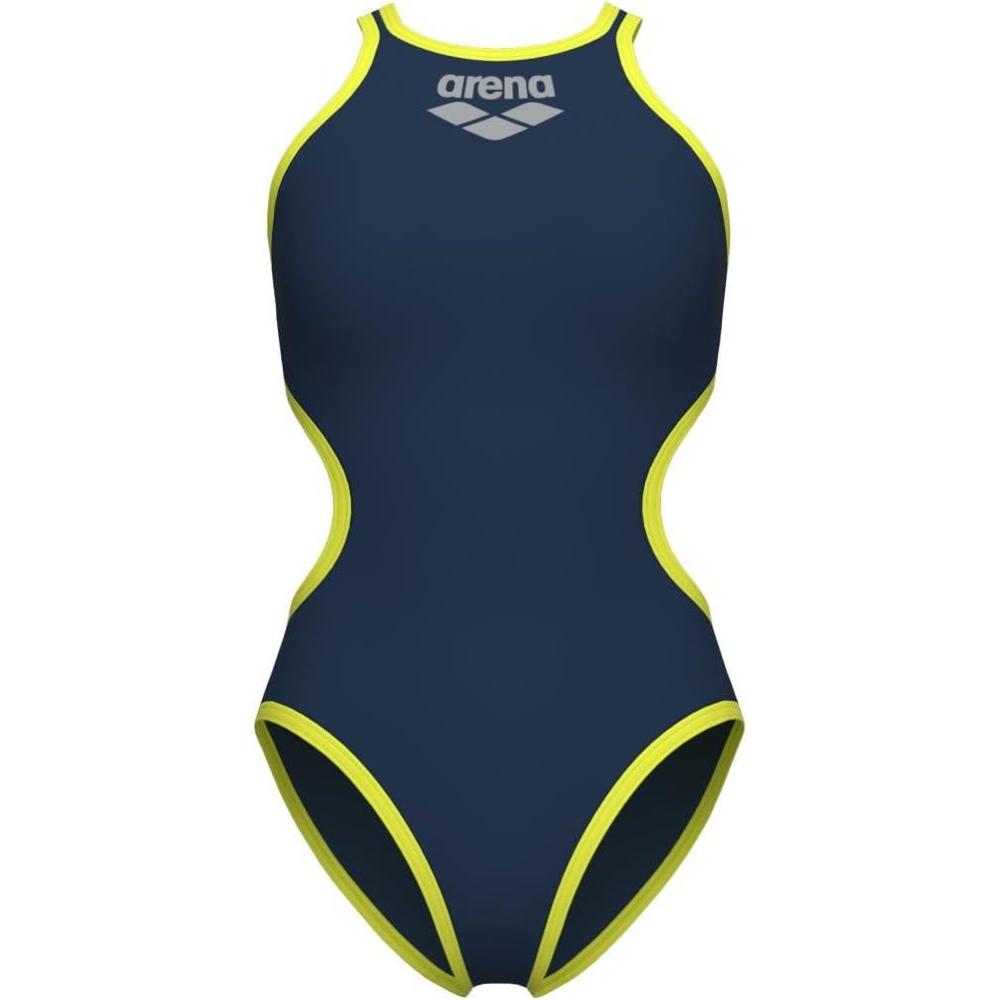 imageArena One Big Logo Womens Swimsuit Tech One Back One Piece Construction MaxLife Training SuitNavySoft Green
