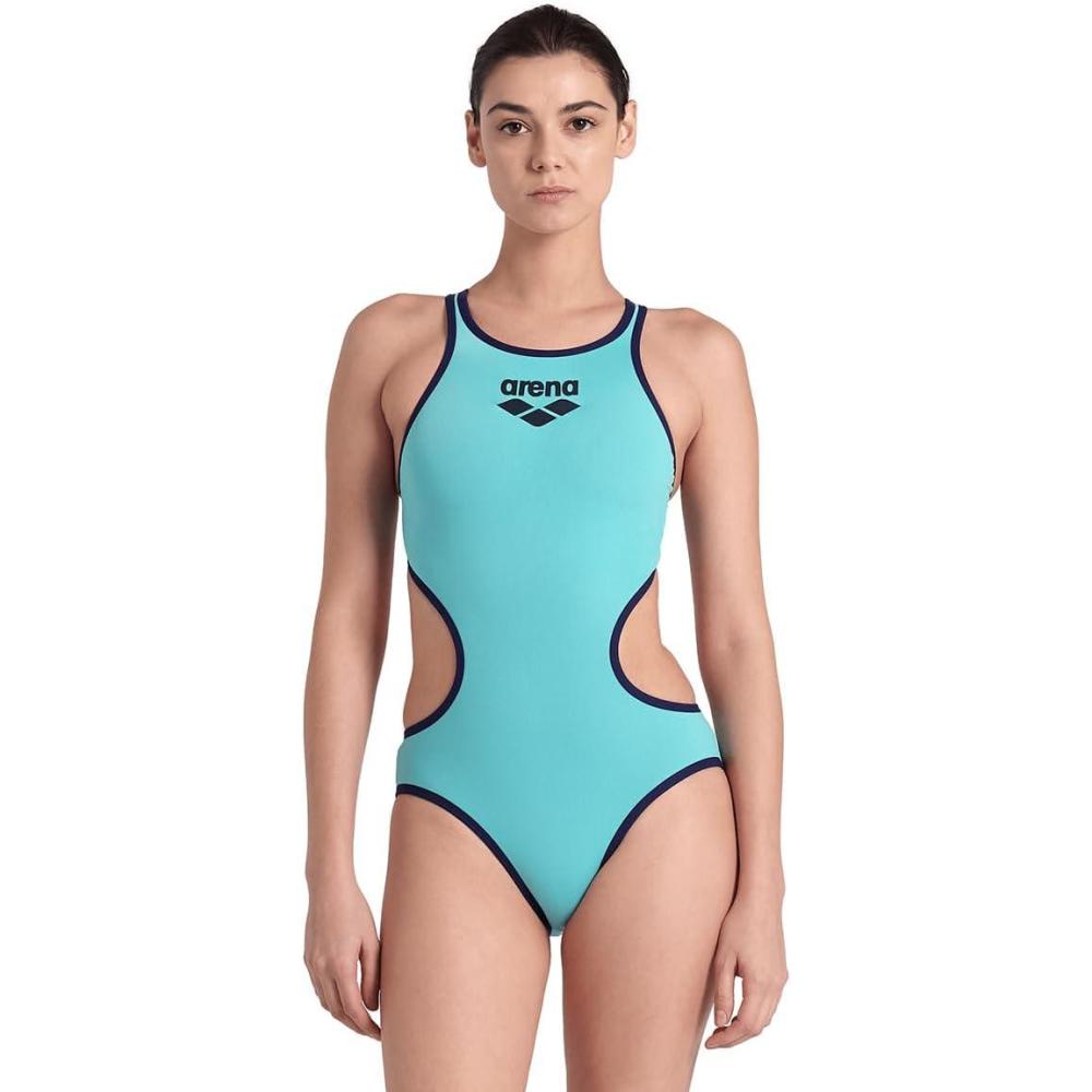 imageArena One Big Logo Womens Swimsuit Tech One Back One Piece Construction MaxLife Training SuitWaternavy