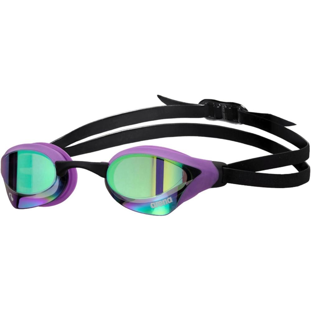 imageArena Unisex Cobra Core Swipe AntiFog Racing Swim Goggles for Men and Women Polycarbonate MirrorNonMirror LensEmeraldPlumBlack