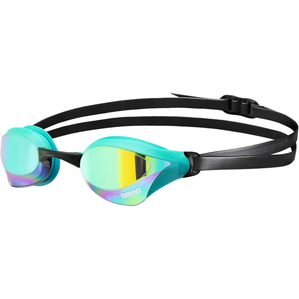 imageArena Unisex Cobra Core Swipe AntiFog Racing Swim Goggles for Men and Women Polycarbonate MirrorNonMirror LensEmeraldpeacock
