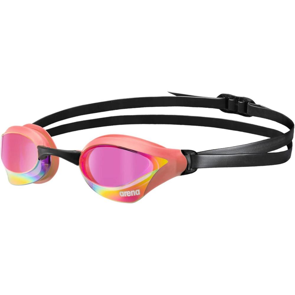imageArena Unisex Cobra Core Swipe AntiFog Racing Swim Goggles for Men and Women Polycarbonate MirrorNonMirror LensVioletCoral