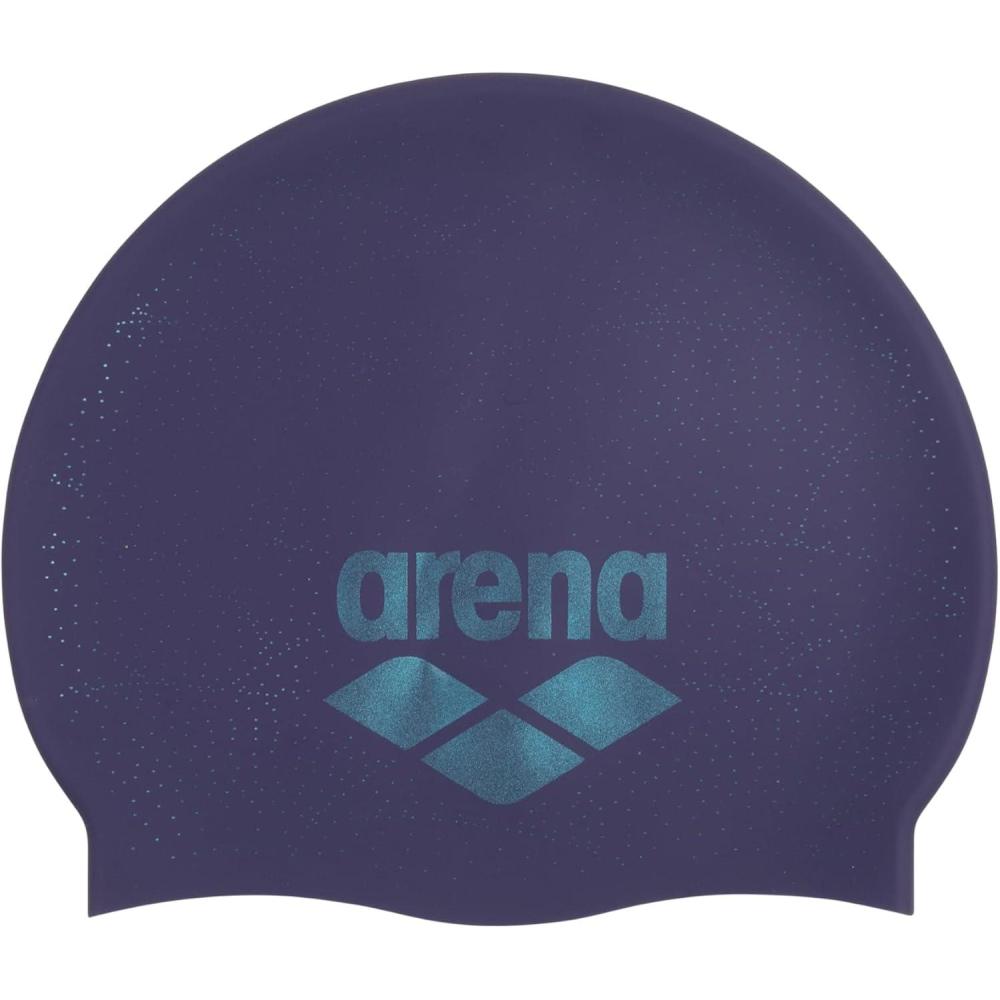 imageArena Unisex Shine Silicone Swim Cap for Women and Men Fitness Swimmers Intensive Training Durable Soft Elastic Bathing CapFuture DuskWater