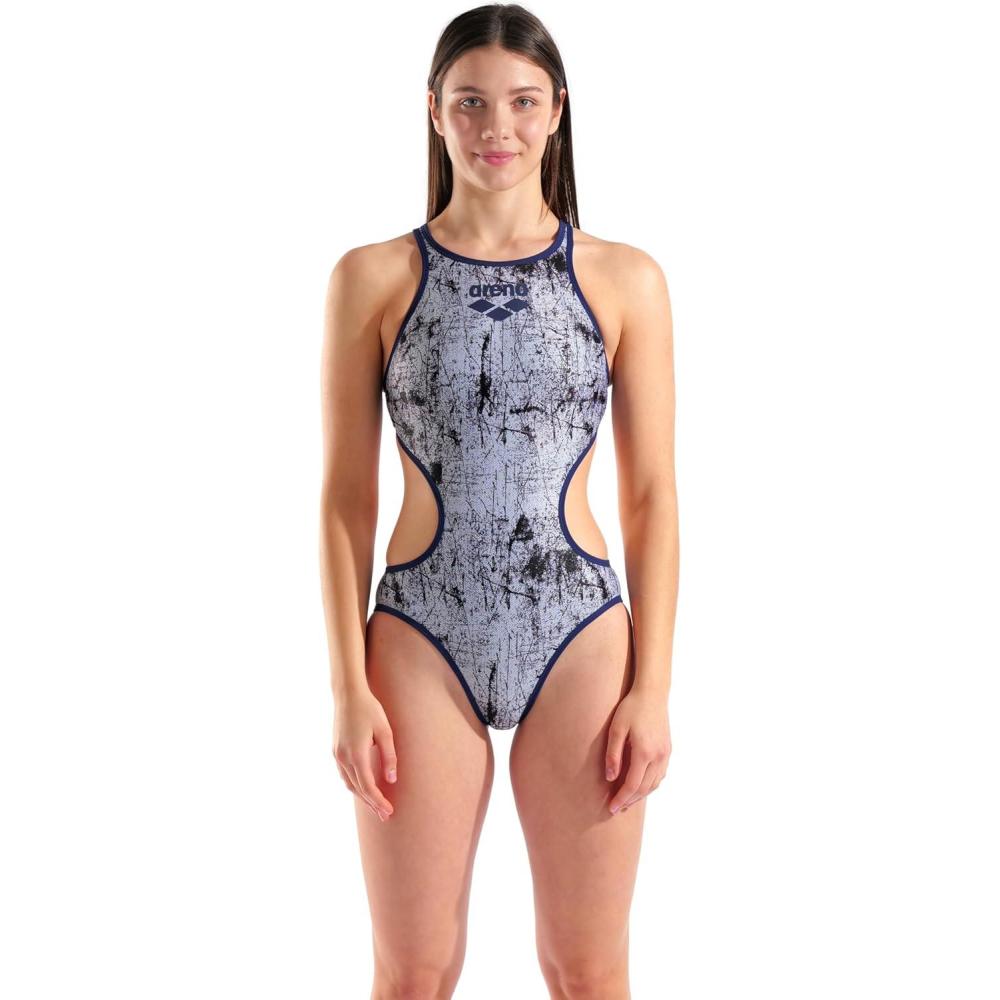 imageArena Womens Arena One Womens Lacquer Swimsuit Tech One Back One Piece Technical Bathing SuitMulti WhiteNavy