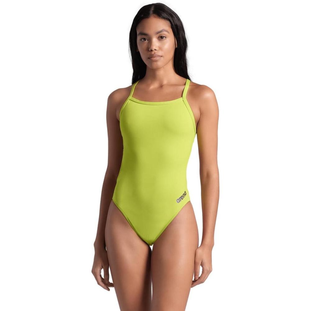 imageArena Womens Solid Team Swimsuit Challenge Back MaxLife Open Back Bathing Suit Athletic SwimwearSoft Green