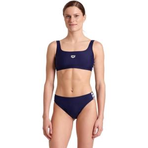 ARENA Feel Women’s Icons Solid Bralette Bikini Set Two Piece Pool Bathing Swimsuit(Navy/White)
