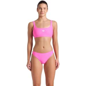 ARENA Feel Women’s Icons Solid Bralette Bikini Set Two Piece Pool Bathing Swimsuit(Shocking Pink/White Multi)