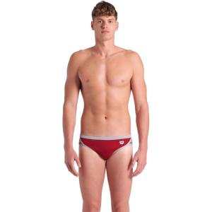 ARENA Men’s Icons Solid Swim Briefs Professional Training Swimsuit Sports Trunk(Red Onion/Seafoam)
