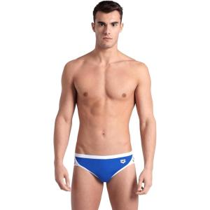 ARENA Men’s Icons Solid Swim Briefs Professional Training Swimsuit Sports Trunk(Royal/White)
