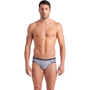 ARENA Men’s Icons Solid Swim Briefs Professional Training Swimsuit Sports Trunk(Sea Foam/Asphalt)