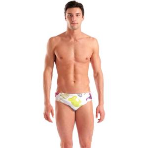 ARENA Mens Performance Men’s in The Wild Swim Brief Sports Swimwear Bathing Suit(White Multi)