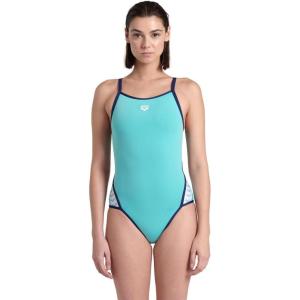ARENA Performance Women’s Icons Panel Swimsuit Super Fly Back One Piece Training Suit(Water/Navy)