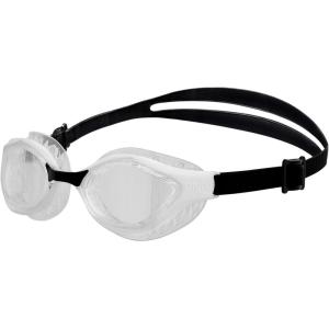 ARENA Unisex Adult Air-Bold Swipe Anti-Fog Training Swim Goggles Men and Women Cushioned Seals Large Fit Wide Lenses(Clear/White/Black)
