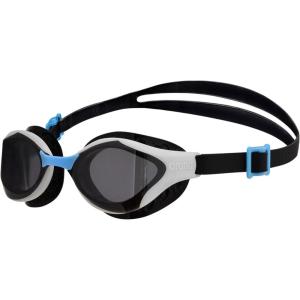 ARENA Unisex Adult Air-Bold Swipe Anti-Fog Training Swim Goggles Men and Women Cushioned Seals Large Fit Wide Lenses(Smoke/White/Black)