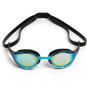 ARENA Unisex Cobra Edge Swipe Anti-Fog Racing Swim Goggles for Men and Women Polycarbonate Mirror/Non-Mirror Lens(Aqua-black-black)