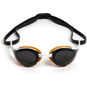ARENA Unisex Cobra Edge Swipe Anti-Fog Racing Swim Goggles for Men and Women Polycarbonate Mirror/Non-Mirror Lens(Smoke-white-gold)