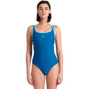ARENA Womens Feel Women’s Solid Hi-Power Back Swimsuit(Blue Cosmo/Wate)