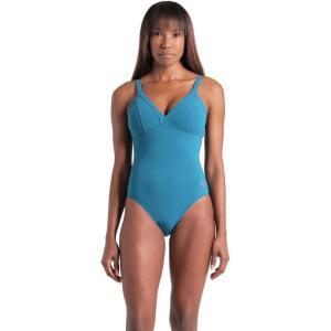 ARENA Women’s Lara Shapewear Soft Curve Back B Cup One Piece Swimsuit(Green Blue)