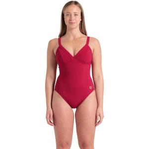 ARENA Women’s Lara Shapewear Soft Curve Back B Cup One Piece Swimsuit(Red Onion)