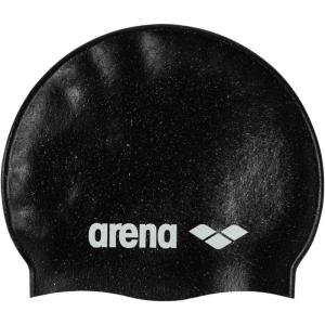 Arena Classic Unisex Soft Silicone Swim Cap for Women and Men, Intensive Training Comfortable Non-Slip Long Hair Swimming Hat(Black/Multi Recycled)