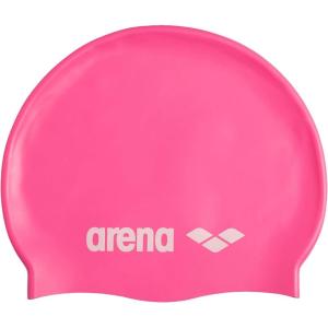 Arena Classic Unisex Soft Silicone Swim Cap for Women and Men, Intensive Training Comfortable Non-Slip Long Hair Swimming Hat(Bright Pink)
