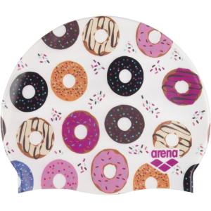 Arena HD Unisex Adult Elastic Silicone Swim Cap for Men and Women, Fitness Swimming Gear Soft and Stretchy Pool Bathing Cap(Donuts)