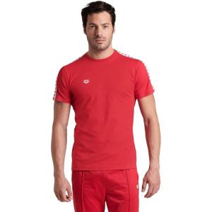 Arena Mens Arena Men’s Team T-Shirt 100% Cotton Slim Fit Short Sleeve Casual Athletic Wear(Red/White/Red)