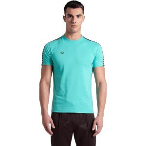 Arena Mens Arena Men’s Team T-Shirt 100% Cotton Slim Fit Short Sleeve Casual Athletic Wear(Water/Sepia/Water)